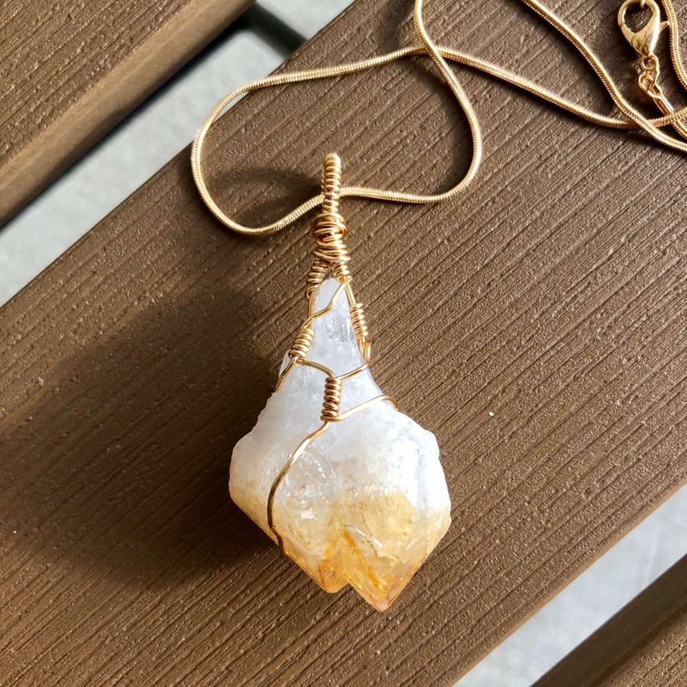 Large Brazilian Citrine Handmade Necklace!